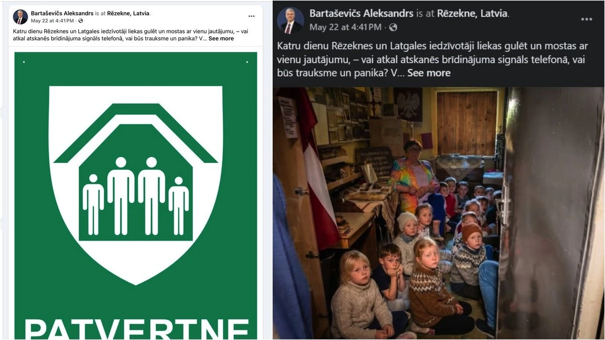 "Нагнетание паники в политических интересах". Барташевич использовал ИИ-изображение с детьми после тревоги из-за дронов