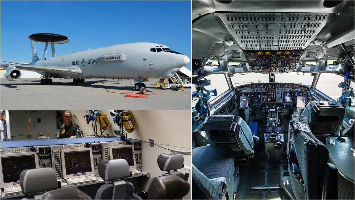 ФОТО: уникальный самолет системы AWACS прибыл в Латвию
