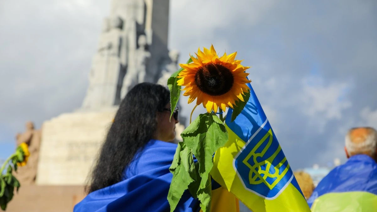 В Риге провели шествие по случаю Дня независимости Украины