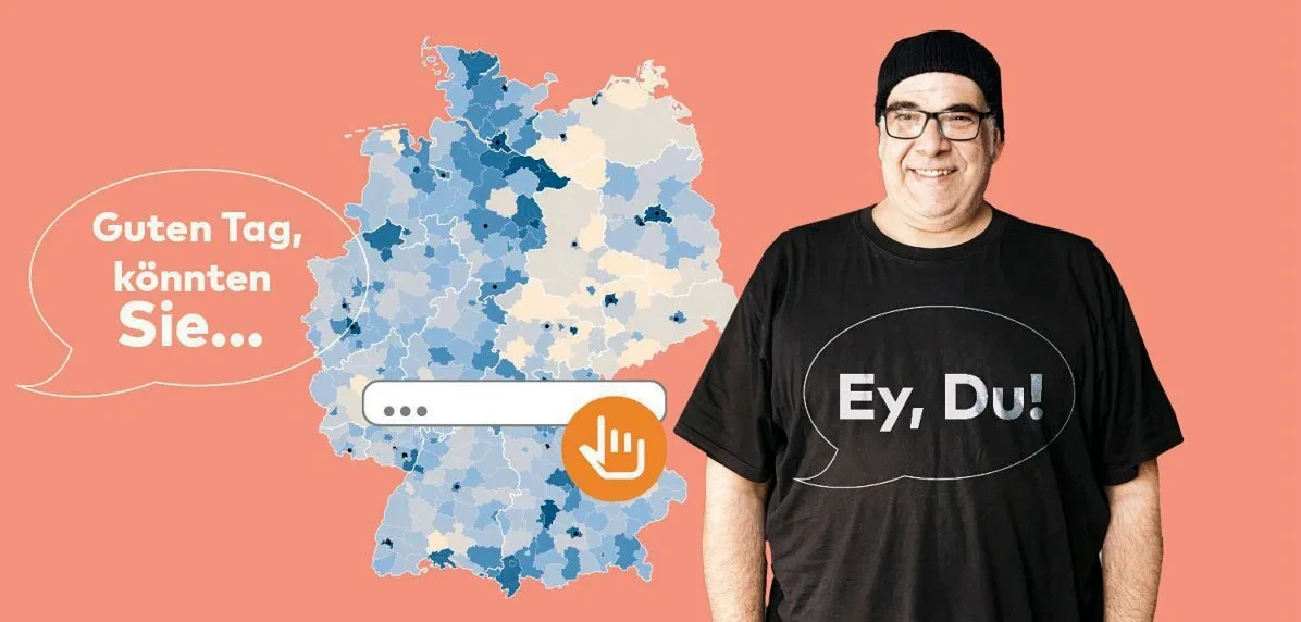 Hier ist Deutschland schon Duzland, dort ist es noch Siezland