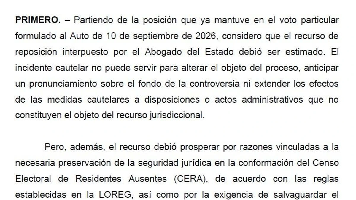 El voto discrepante a la decisión del Supremo sobre la ley de nietos: “La eventual lesión al derecho de voto de los afectados es irreversible”